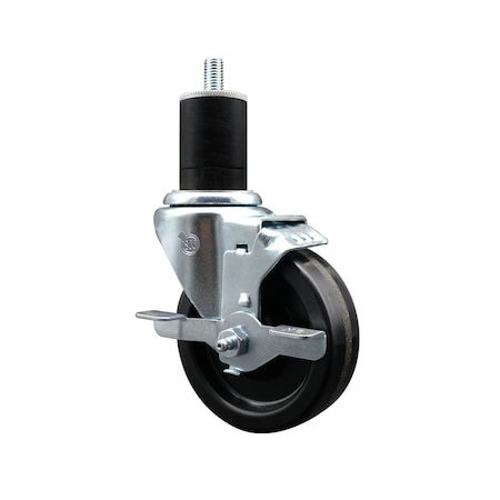 Service Caster 4'' Phenolic Swivel 1-3/4'' Expanding Stem Caster with Brake SCC-EX20S414-PHS-TLB-134